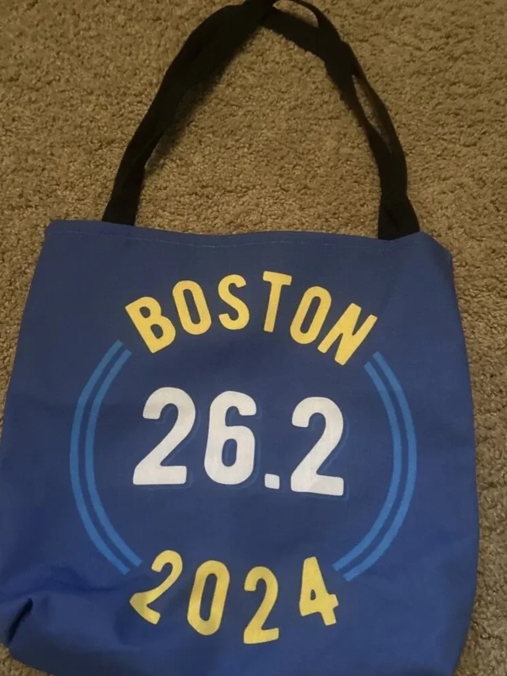 Blue "Boston 26.2 2024" Race Day Shoulder Tote